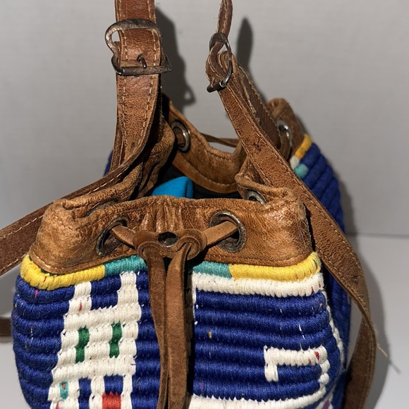 Original Vintage bucket bag southwest style Boho - Picture 4 of 15